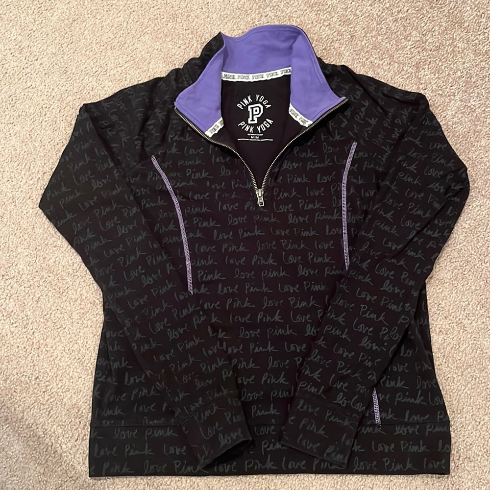 Long sleeve black VS Pink 3/4 zip